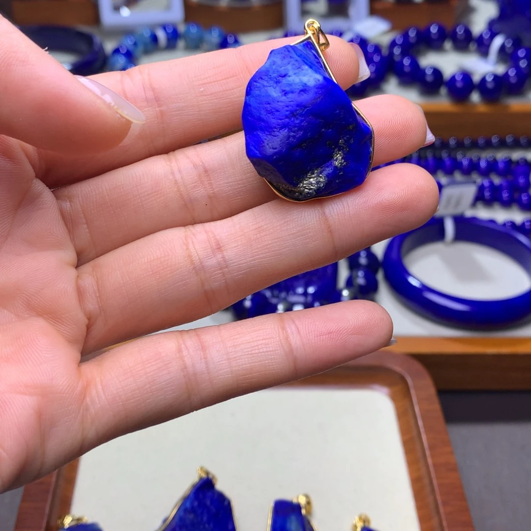 青金石吊坠(不含链)银S925镀金镶嵌用****2