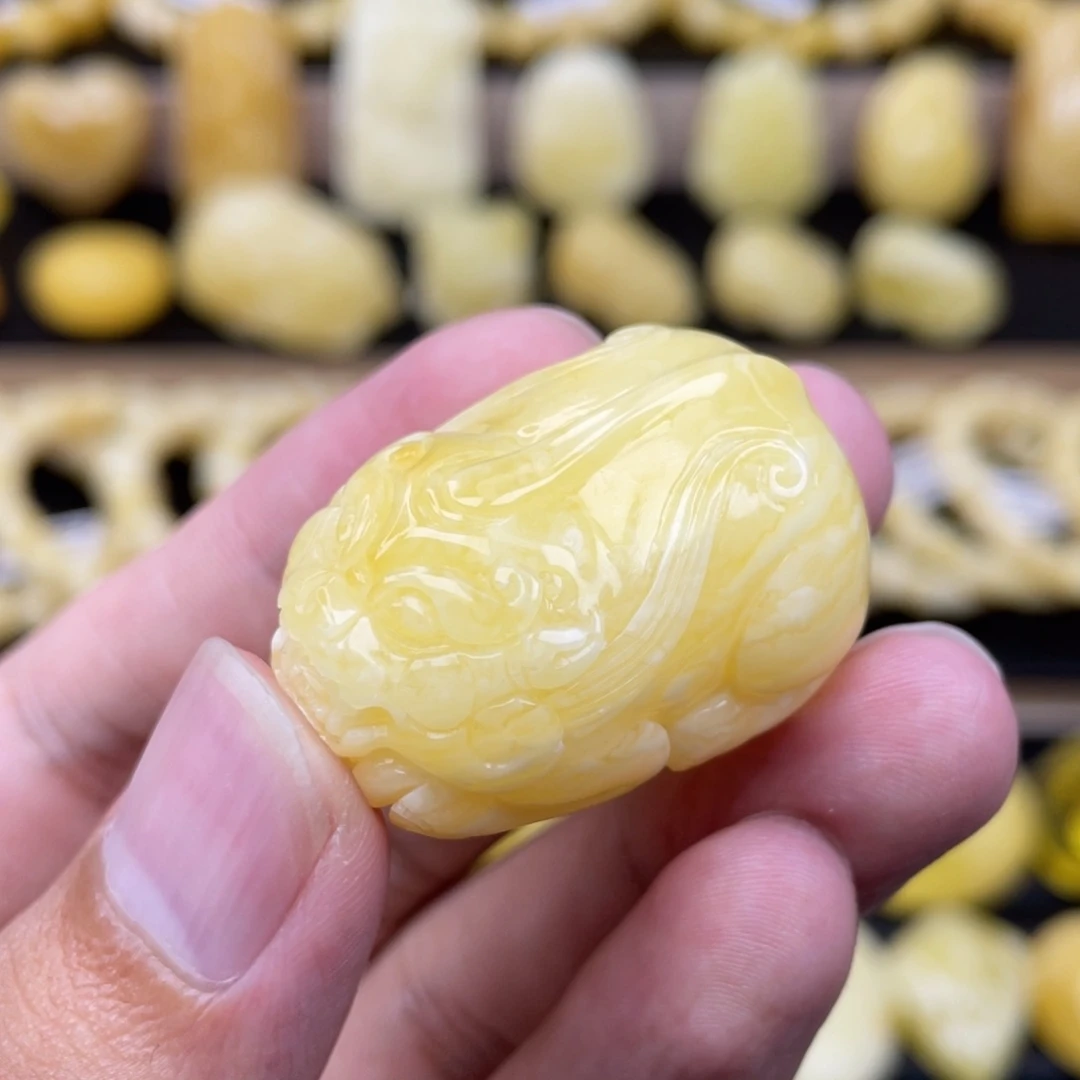 棉***糖未镶嵌琥珀裸石琥珀蜜蜡