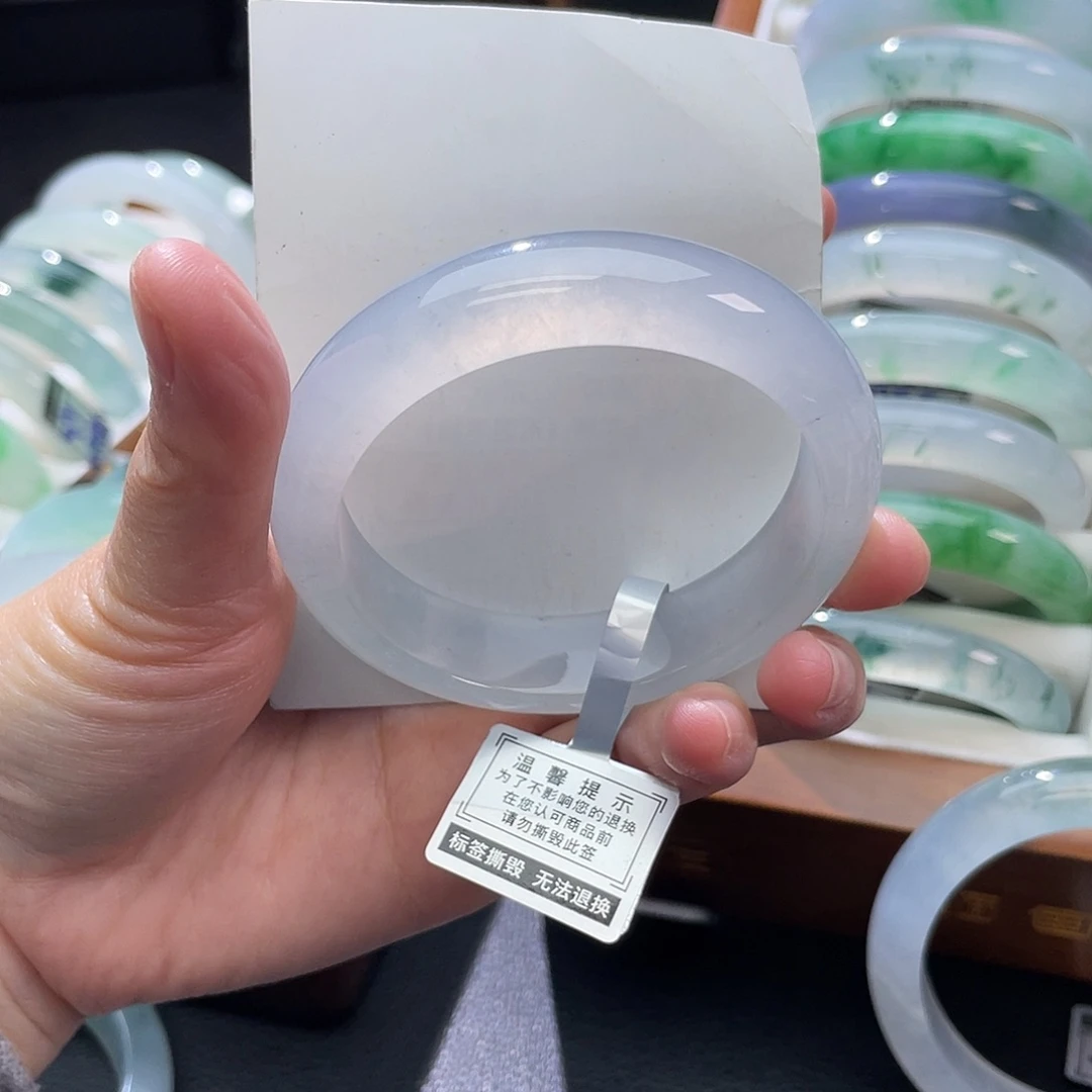 翡翠未镶嵌手镯54白冰