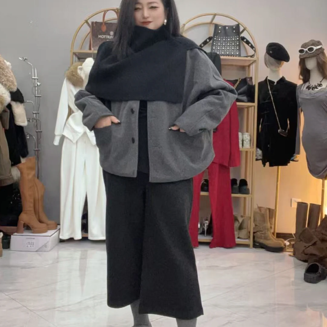 【月姐家】2025年新款减龄百搭毛呢外套