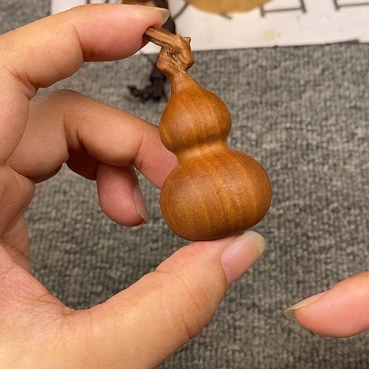 檀香木无事牌老山檀香雕刻龙头大葫芦