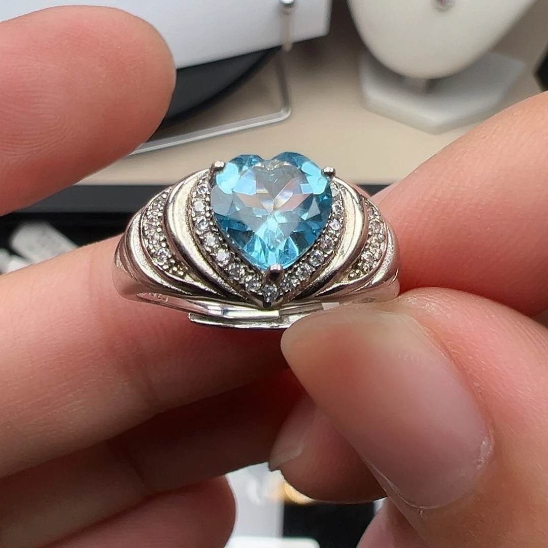 戒指银S925镶嵌托帕石