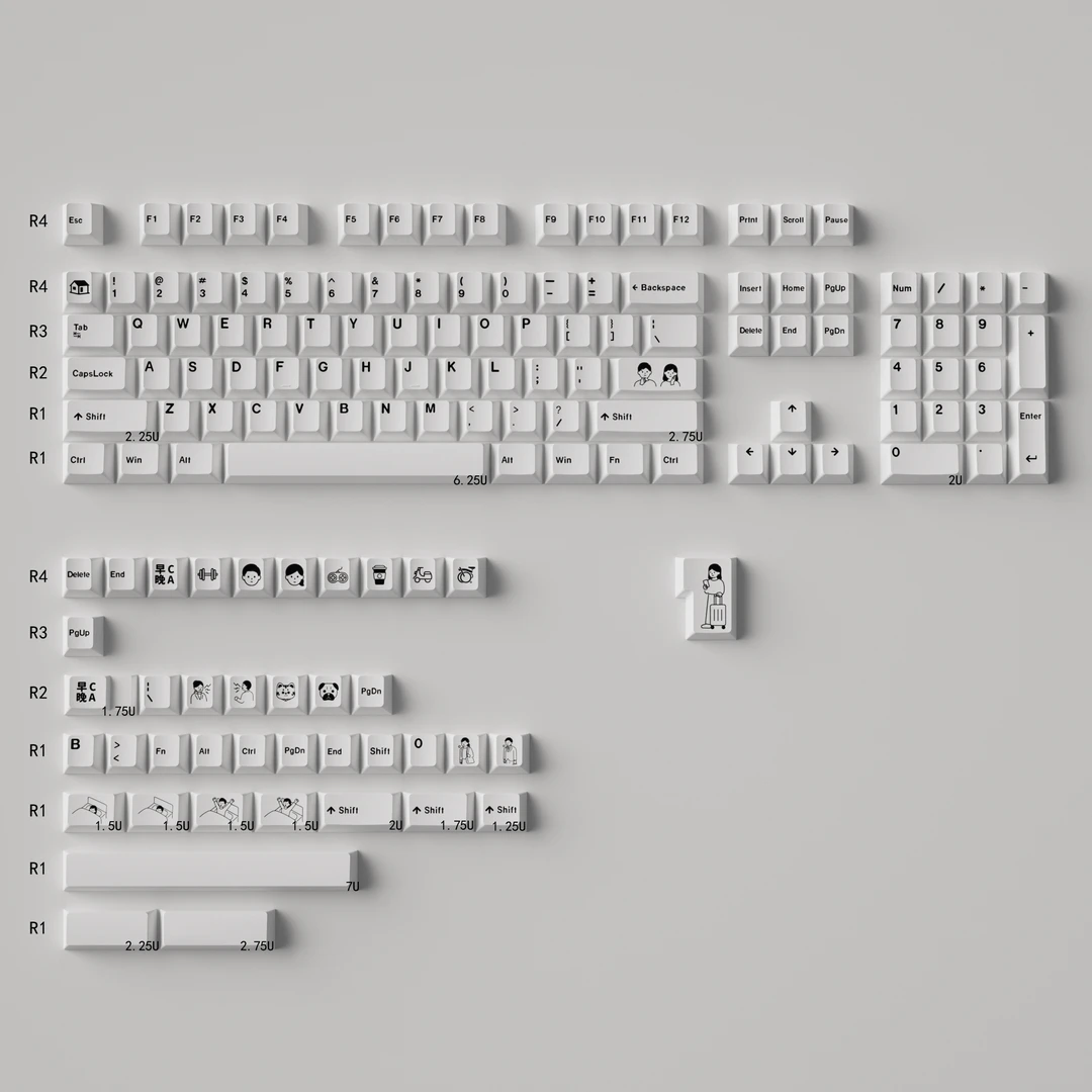 早C晚A机械键盘键帽大全套客制化PBT热升华原厂适wooting美加狮