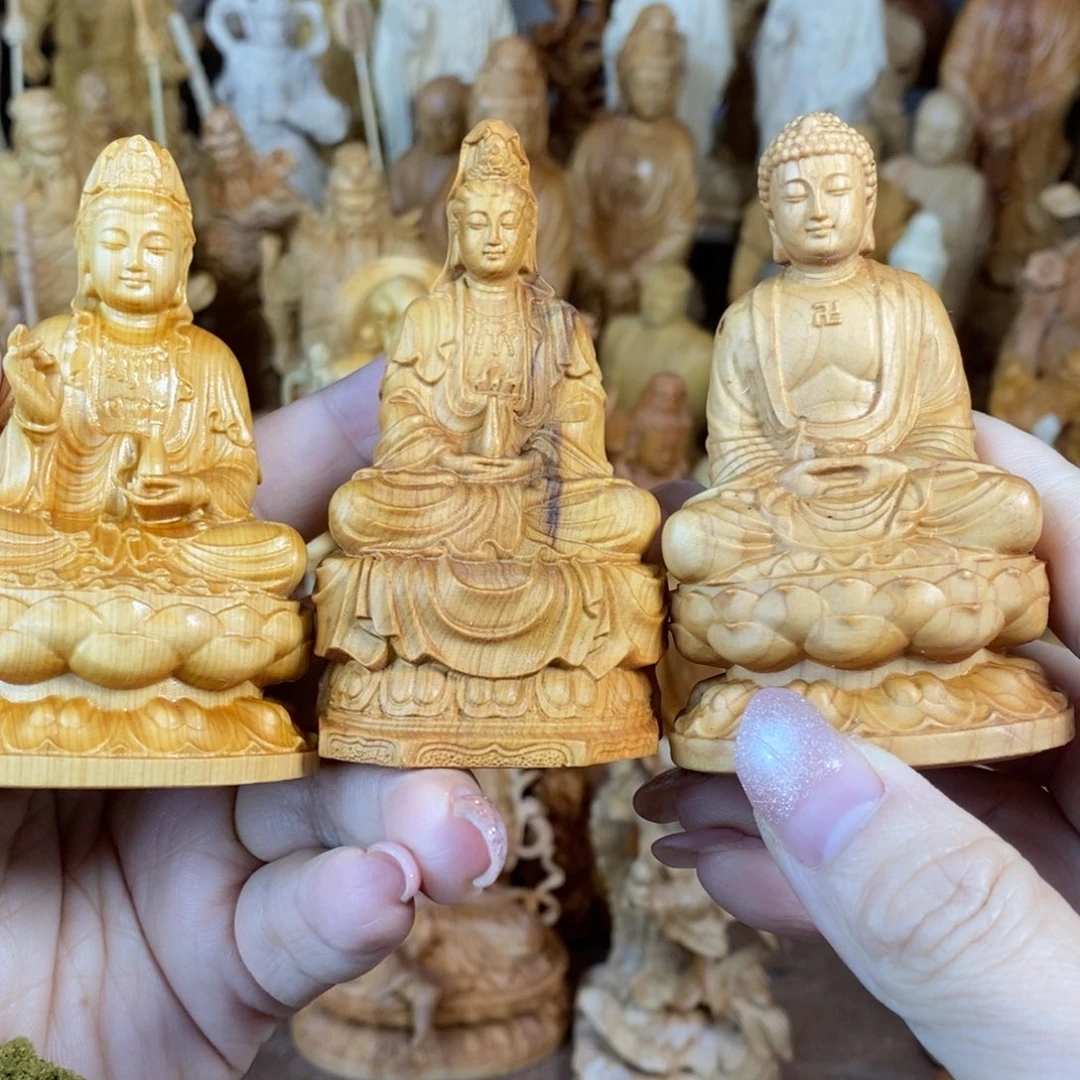 木崖柏8高观音2尊大日如来