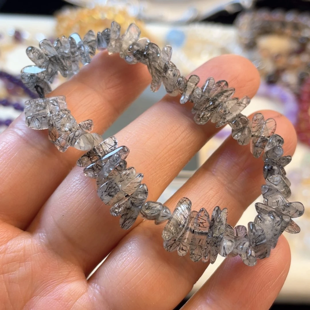 紫晶手链未镶嵌黑发晶手牌