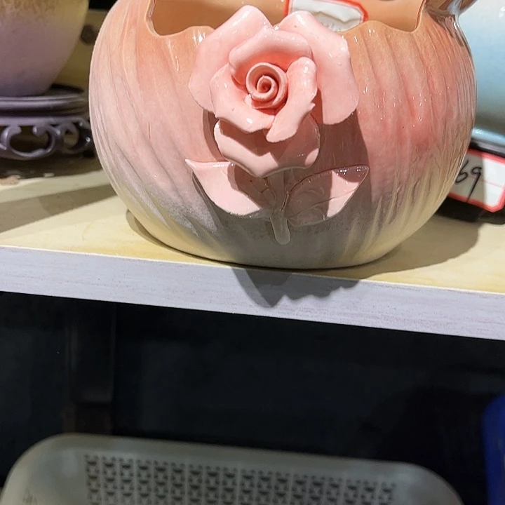 瓷片花盆多肉植物艺术品