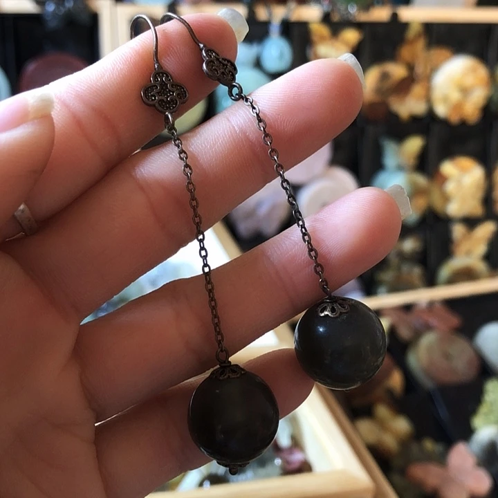 岫玉未镶嵌岫玉耳环