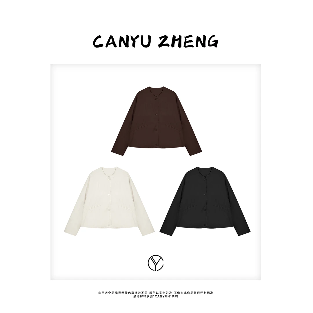 CANYU “轻盈哑光” 微皱肌理感三防软壳圆领棉服外套