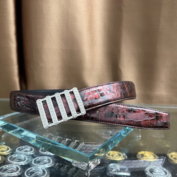 史蒂芬新款百搭男士皮带高档休闲老鹰头牛皮腰带青中老年时尚算盘