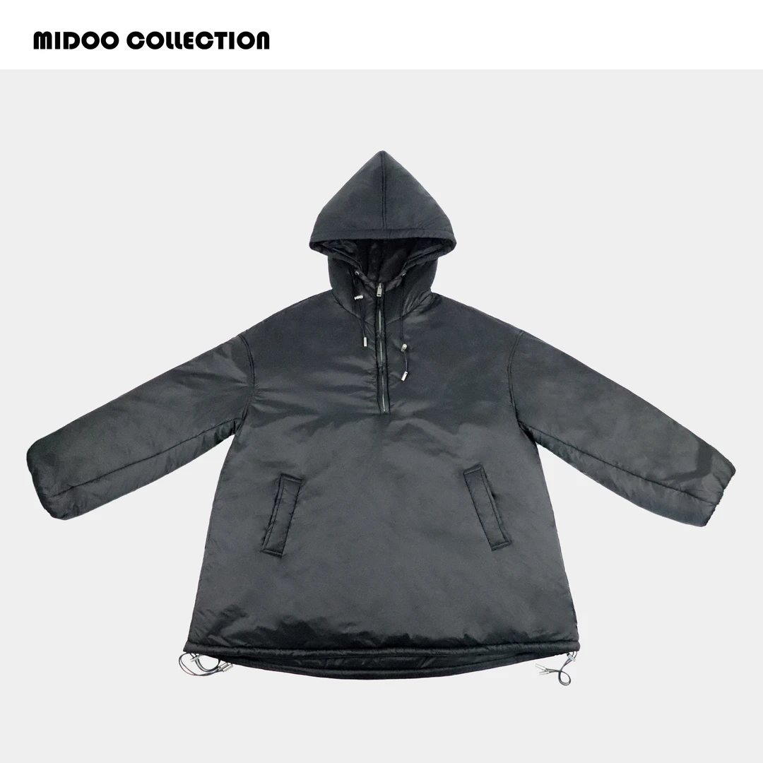 MIDOO 私服机能风廓形中长款棉外套