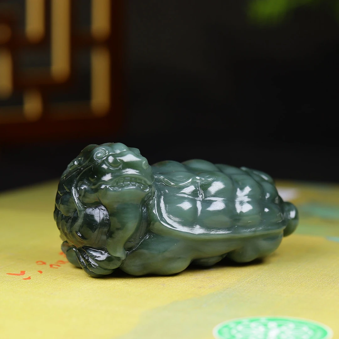 92243和田玉碧玉龙龟