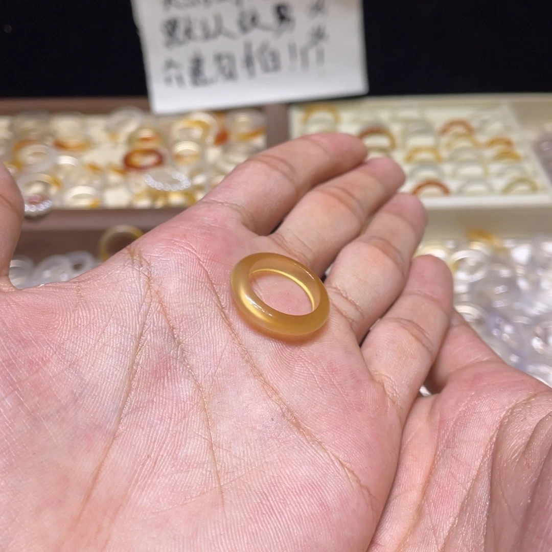玛瑙/玉髓未镶嵌戒指45号港12