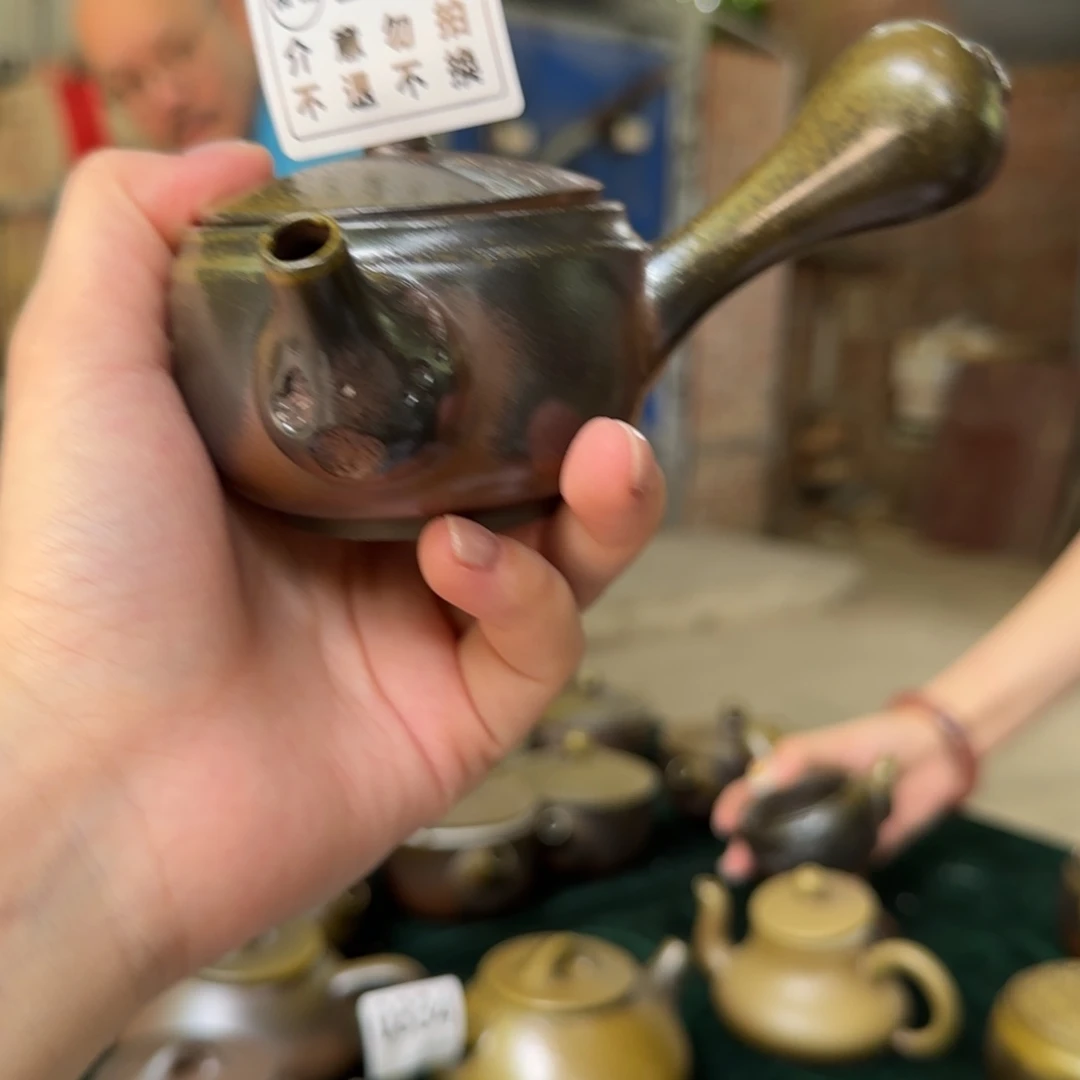 壶116柴烧开窑大吉 微瑕侧把