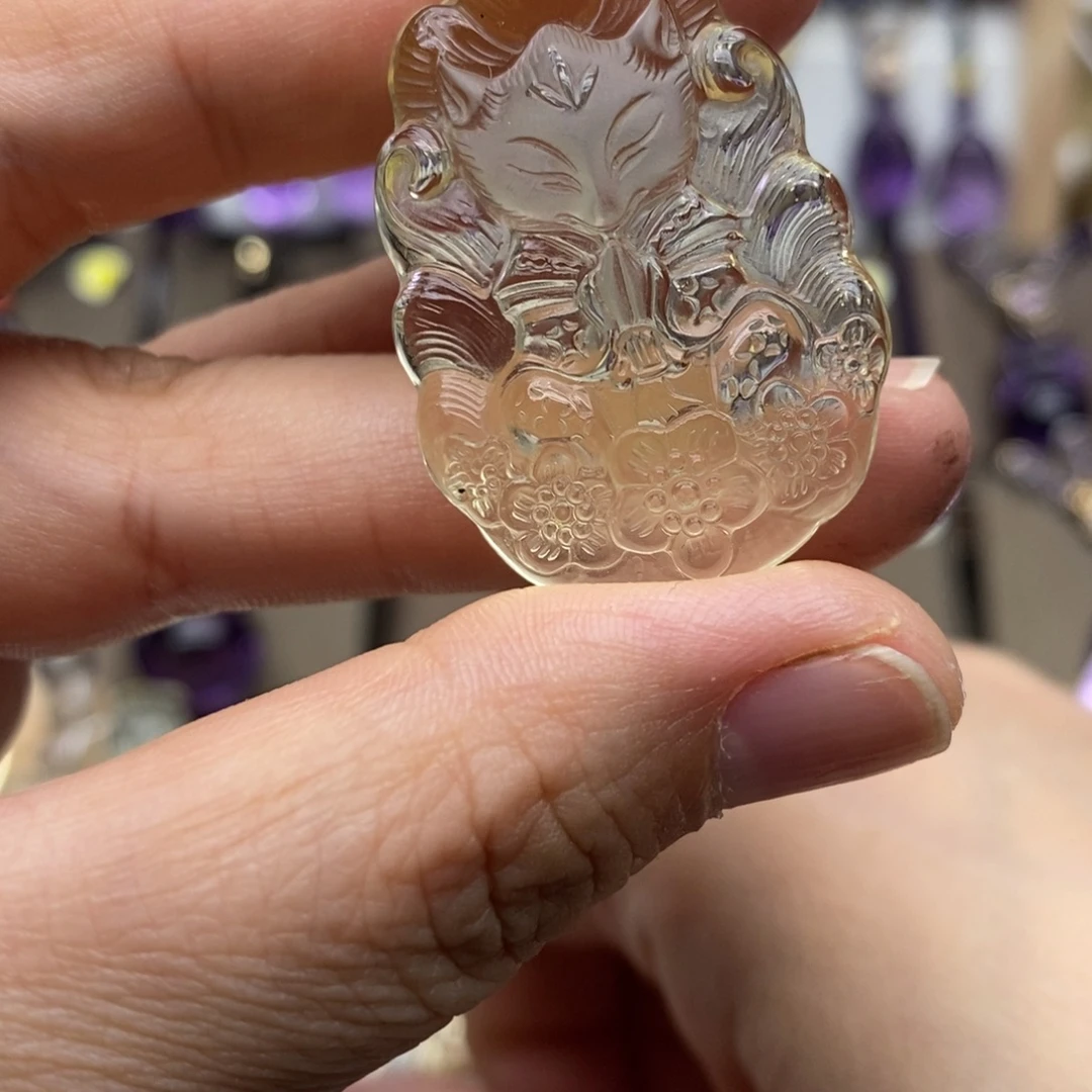吊坠(赠链)黄晶未镶嵌黄水晶吊坠