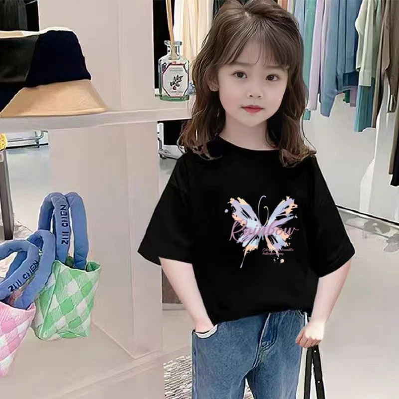 夏季短袖T恤纯棉宝宝t恤时尚百搭洋气韩版女童半袖休闲儿童体恤潮