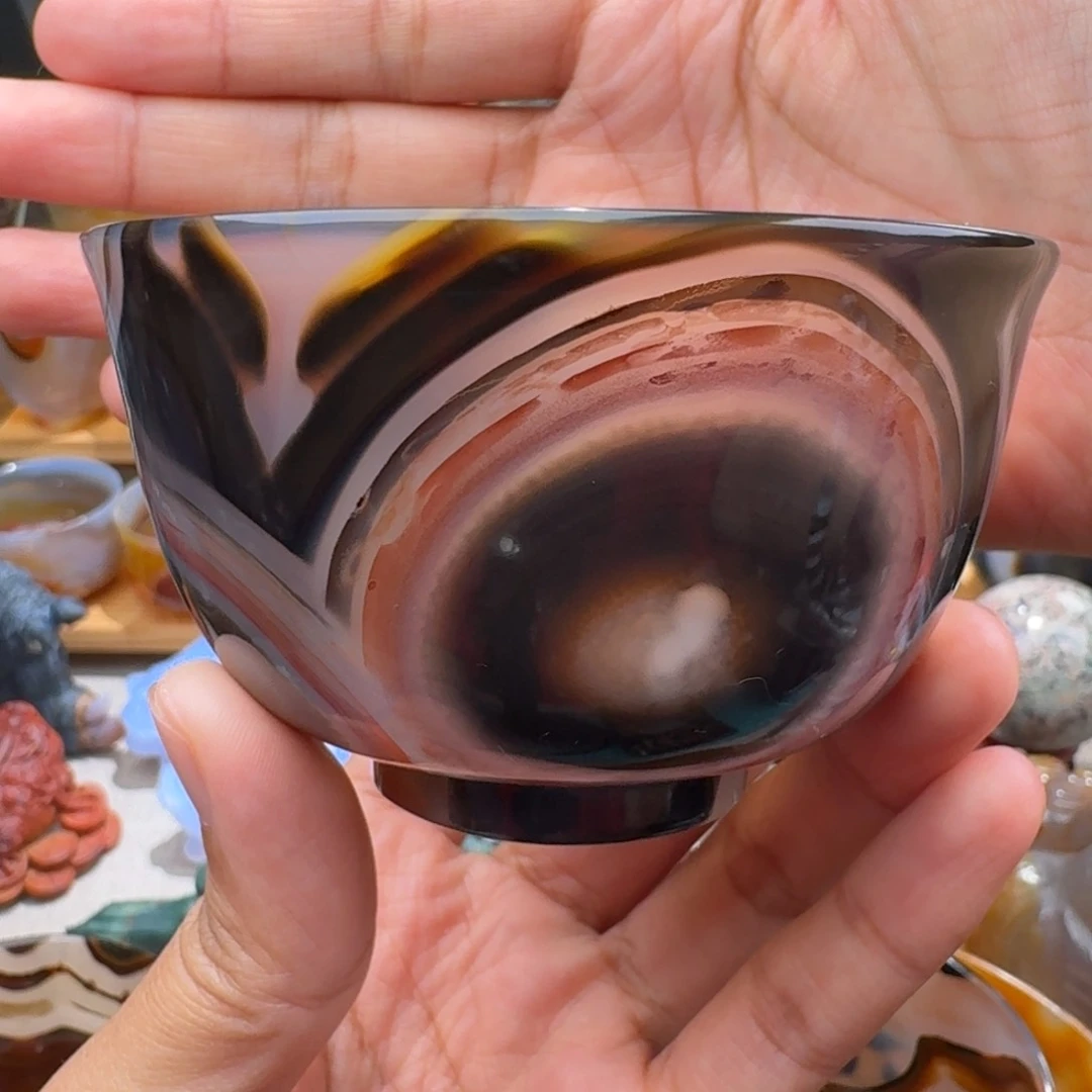 玛瑙/玉髓玛瑙茶杯未镶嵌9*