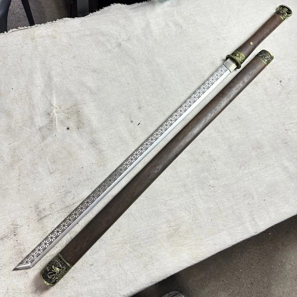 1639 龙泉昊天宝剑唐横刀高猛钢实木鞘未开刃