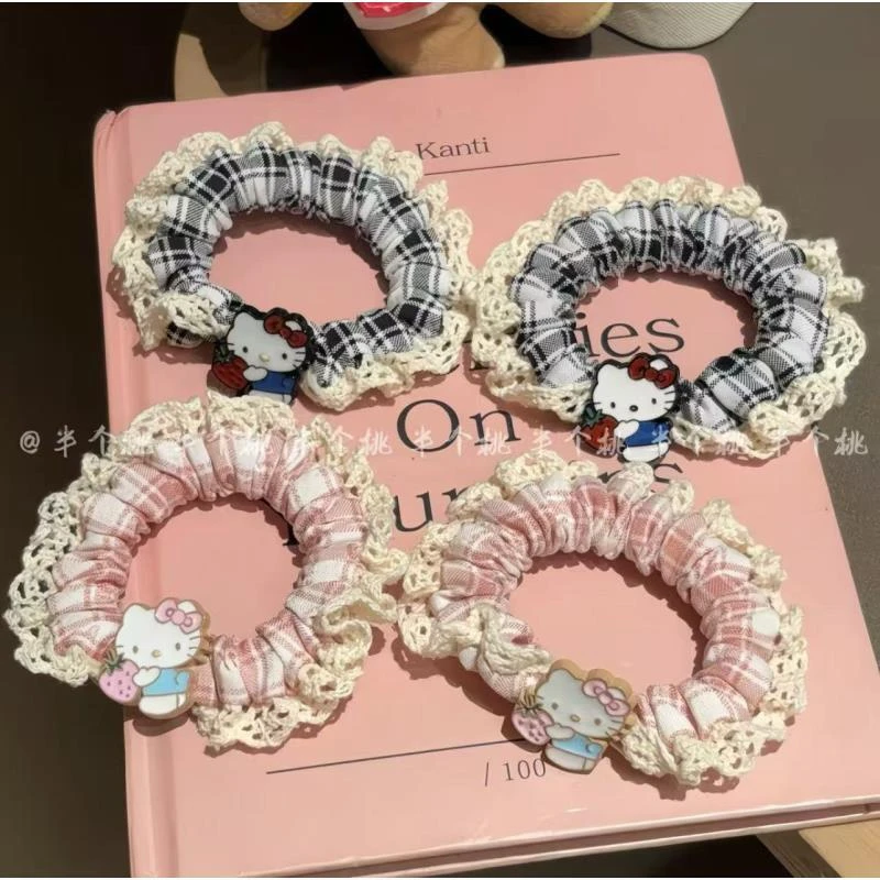 可爱Kitty小肠圈甜美少女扎丸子头发绳ins高弹力扎马尾气质头绳