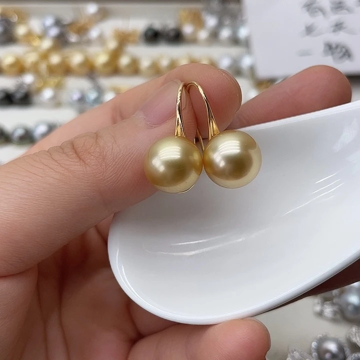 银S925镶嵌海水珍珠耳饰