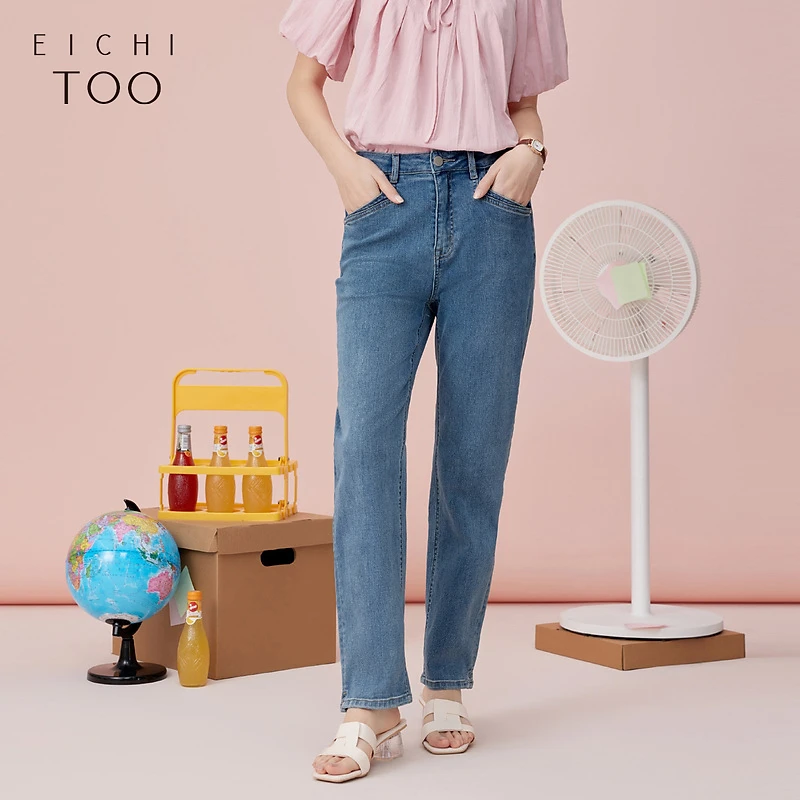 爱居兔夏季新款柔软舒适修身时尚牛仔裤烟管裤EKNAJ2P002A