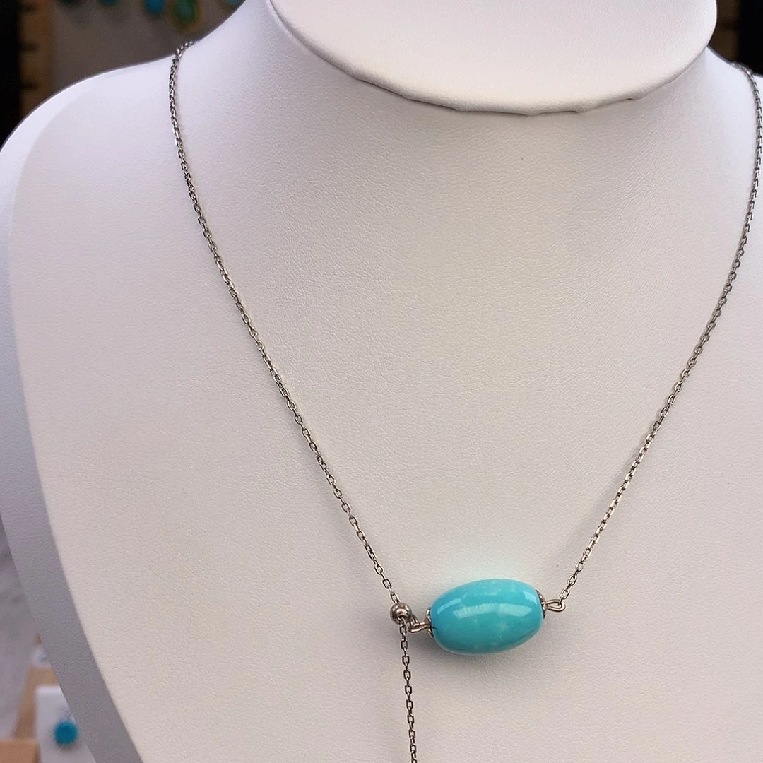 绿松石银S925镶嵌颈饰