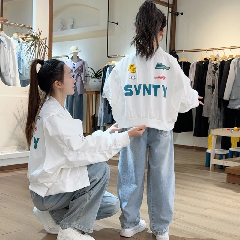 女童洋气套装春秋款夹克外套牛仔裤中大童休闲两件套韩版时尚女孩