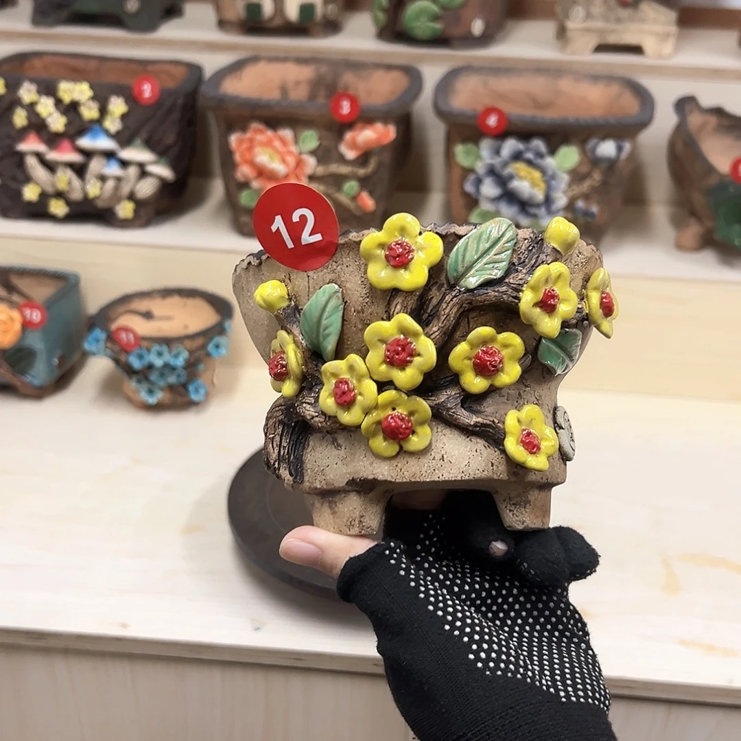 紫砂花盆上新，12号内口11.5外高10