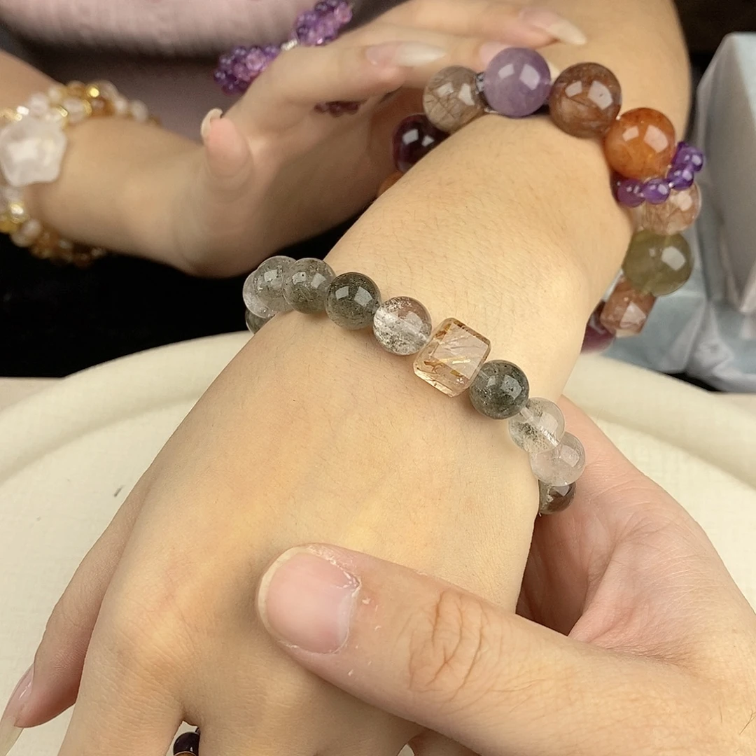 银S925镀金镶嵌手链水晶