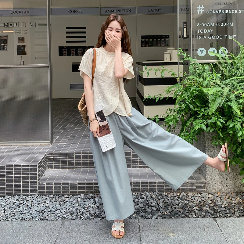 一整套ootd穿搭爆款减龄高级感夏日绝美设计感女生韩系ins短袖