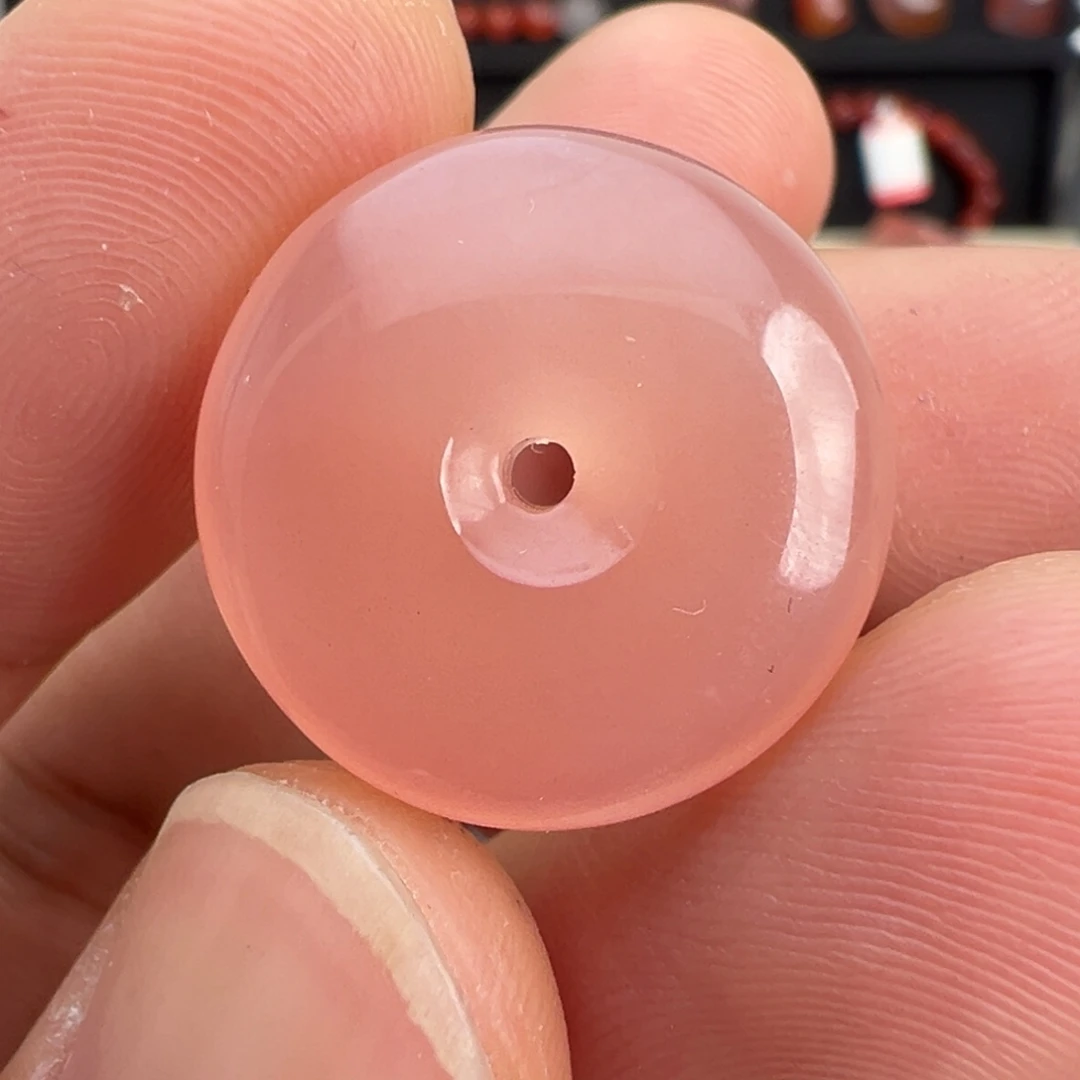 南红玛瑙未镶嵌颈饰冰粉平安扣20+