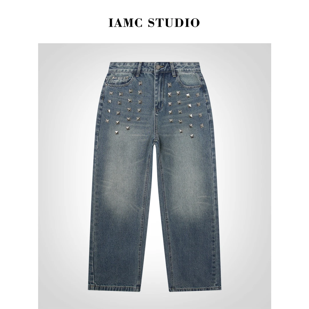 IAMCPLUS 2025AW 铆钉牛仔裤