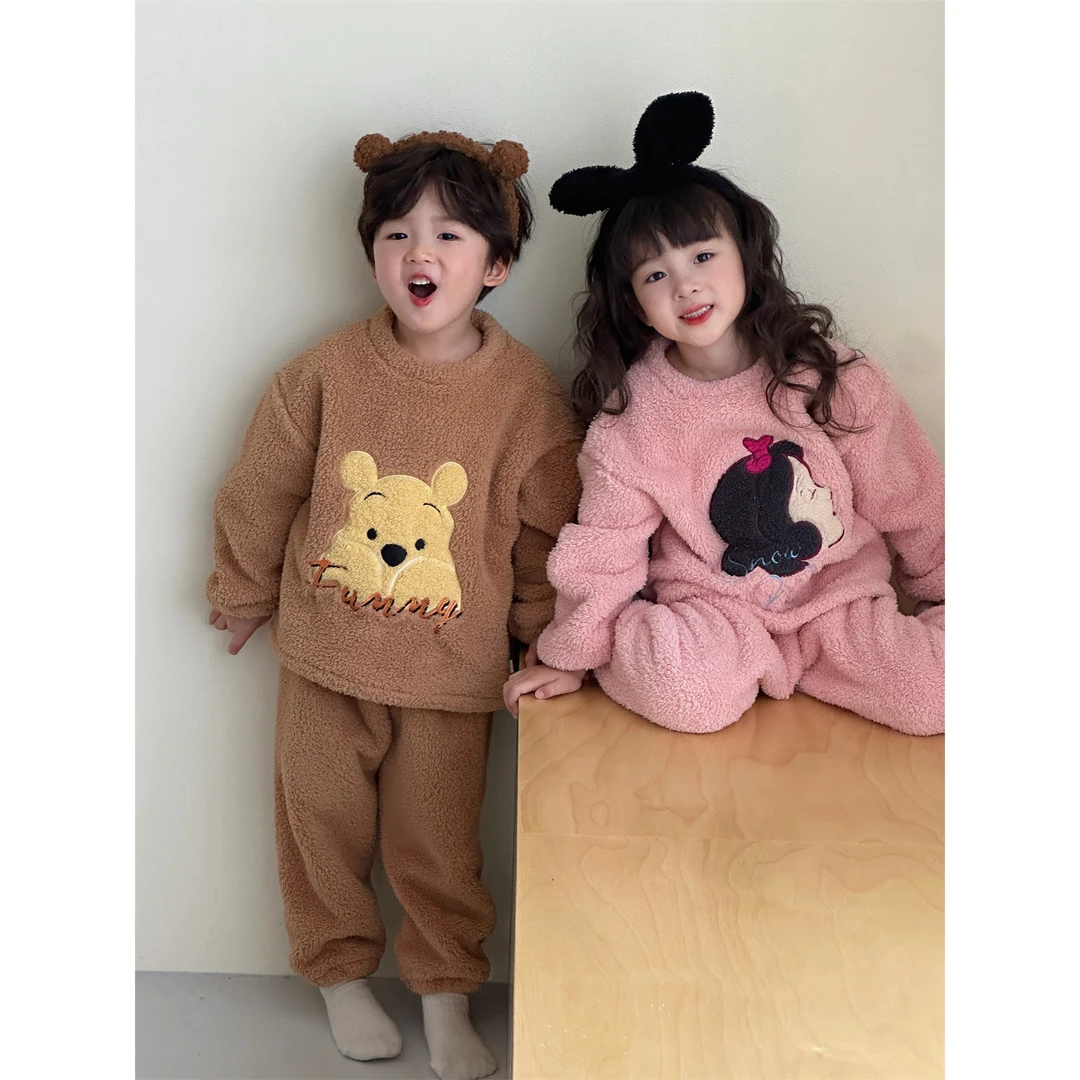 【乔治蓝乔】儿童加厚云朵绒保暖家居套装1038