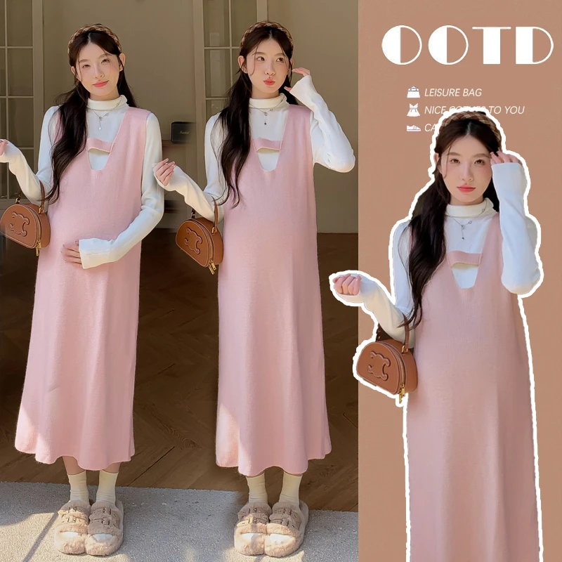 G756#12.29套装孕妇装加厚百搭打底+孕妇连衣裙孕妇两件套孕妇套