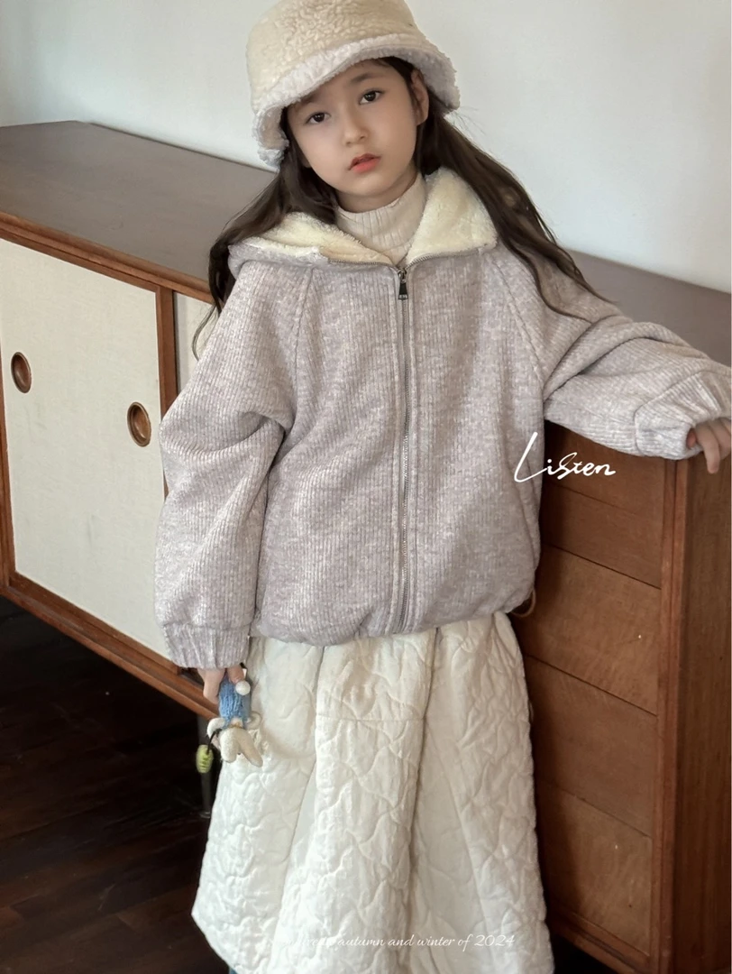 665033-LISTEN-韩系软糯毛织碎花外套