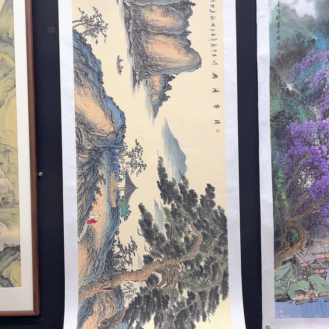 国画仿古山水，手绘精品画心