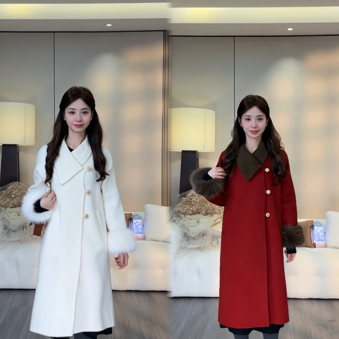 【小个子定制】2025新款时尚高级感气质显瘦洋气韩版双面羊毛大衣