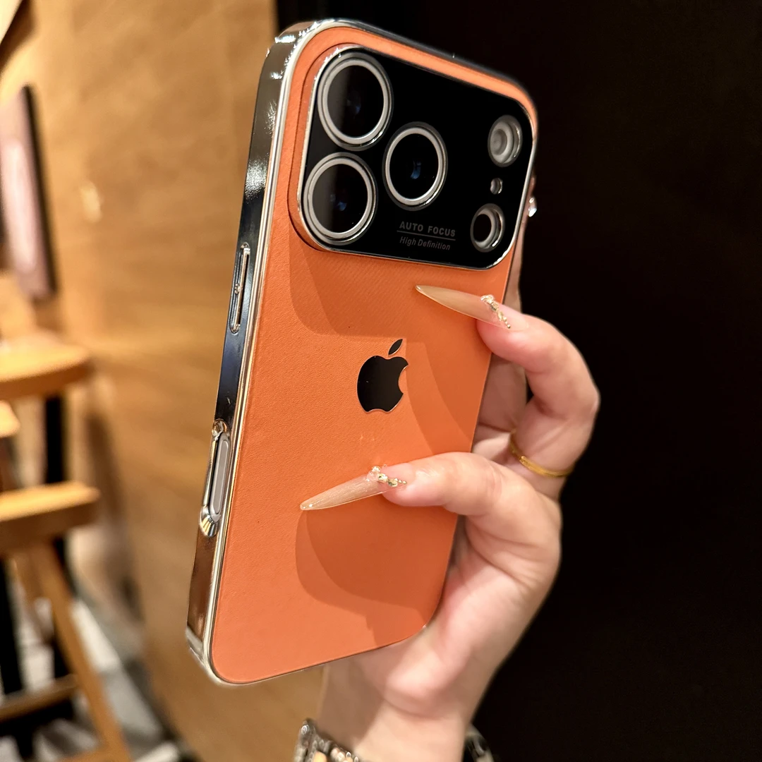 适用苹果17带镜头膜大视窗手机壳iPhone16promax高档15全包14电镀