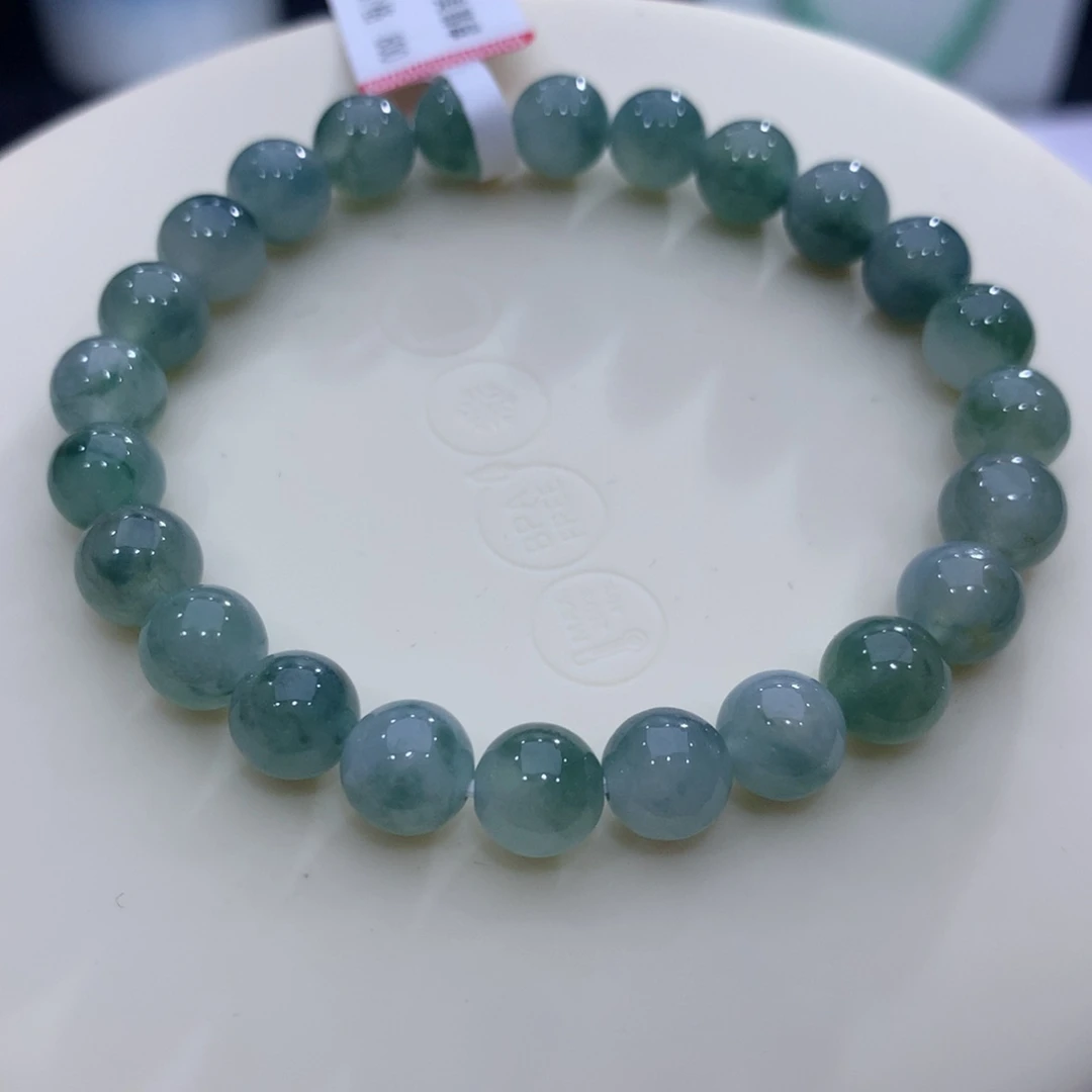 未镶嵌手链翡翠糯冰飘花卡7十手串
