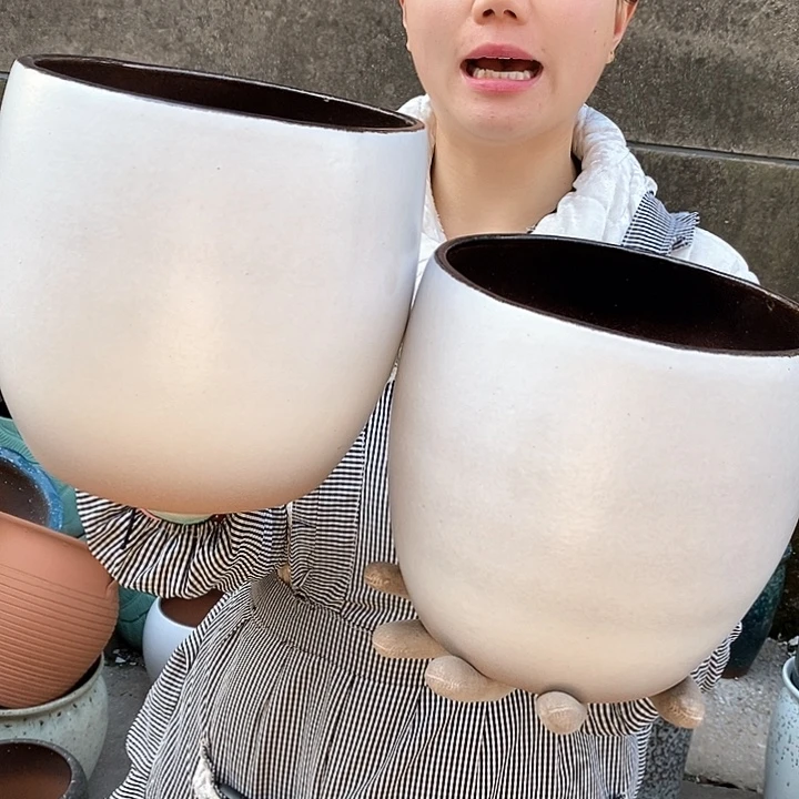 紫砂花盆正品口19高19