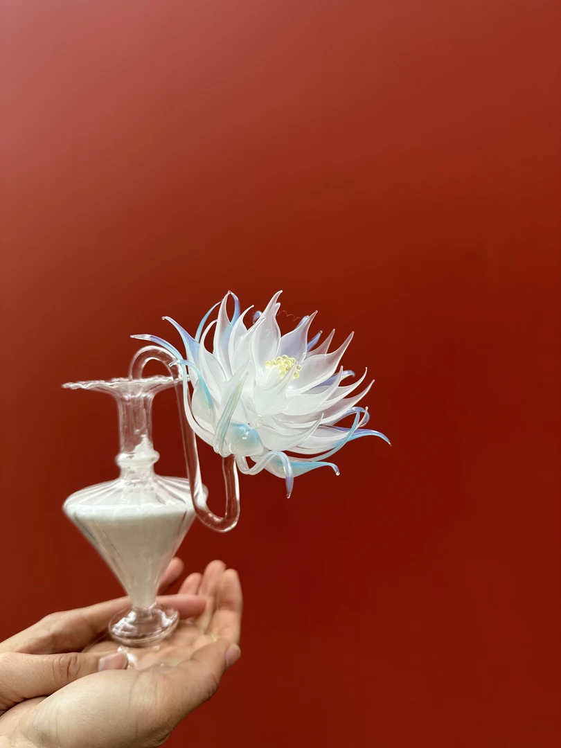 【昙花一现只为韦陀】独家原创设计纯手作琉璃摆件琉璃花玻璃花