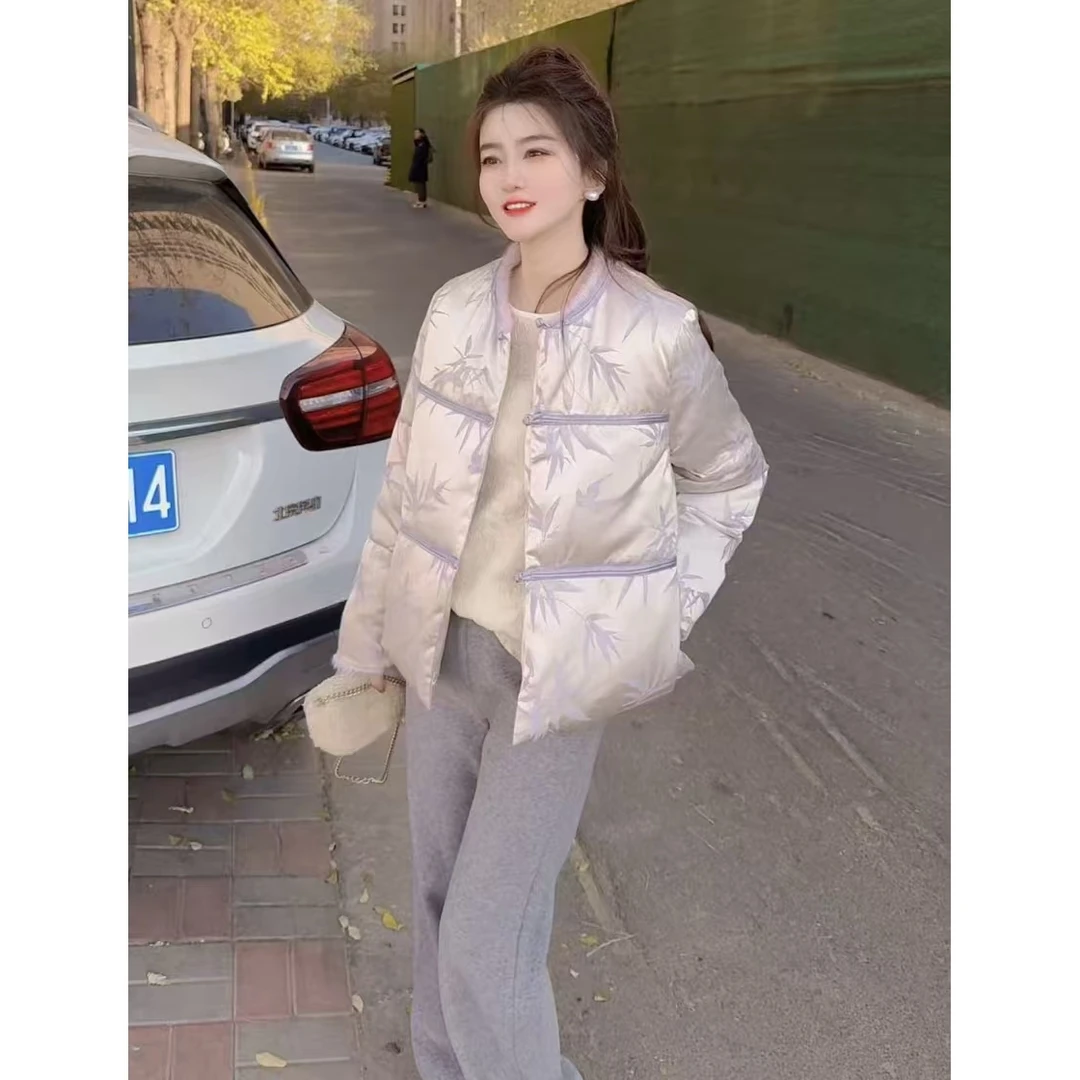 『紫芋竹风Y』新款简约设计款百搭时尚款休闲羽绒服8115