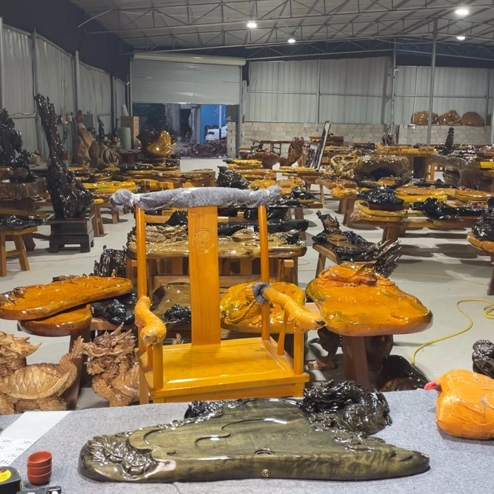 香榧木金丝楠木雕刻茶盘