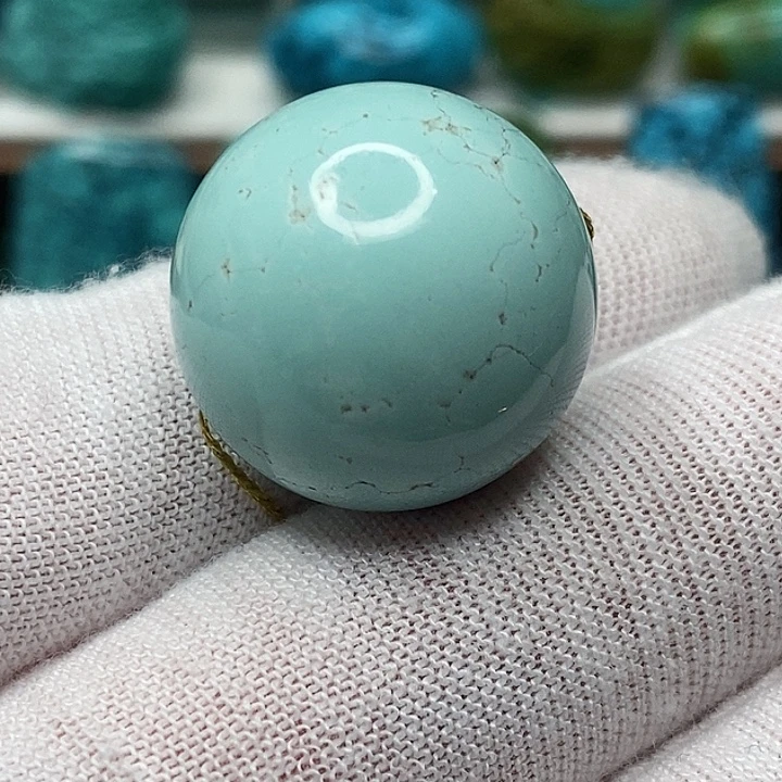 绿松石未镶嵌天然原矿 地大质检20.8mm