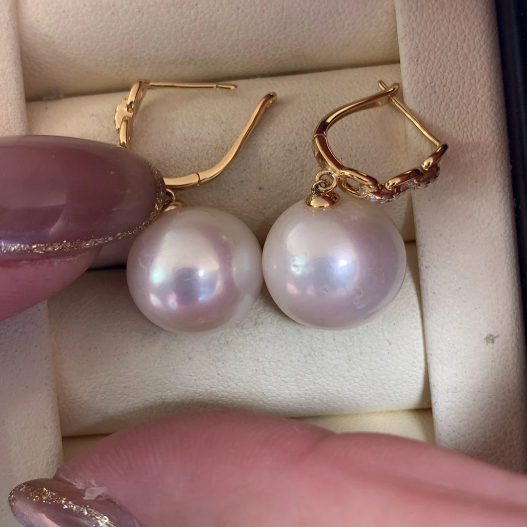 银S925镶嵌淡水珍珠耳饰