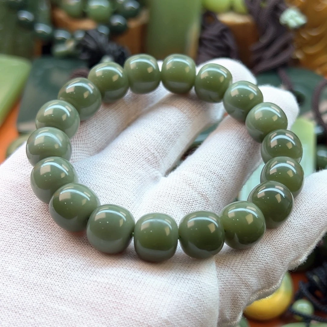 ****7岫岩老玉（透闪石质玉）未镶嵌手链