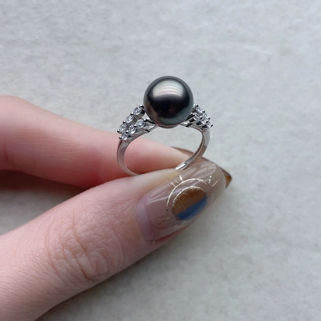海水珍珠戒指123银S925镶嵌