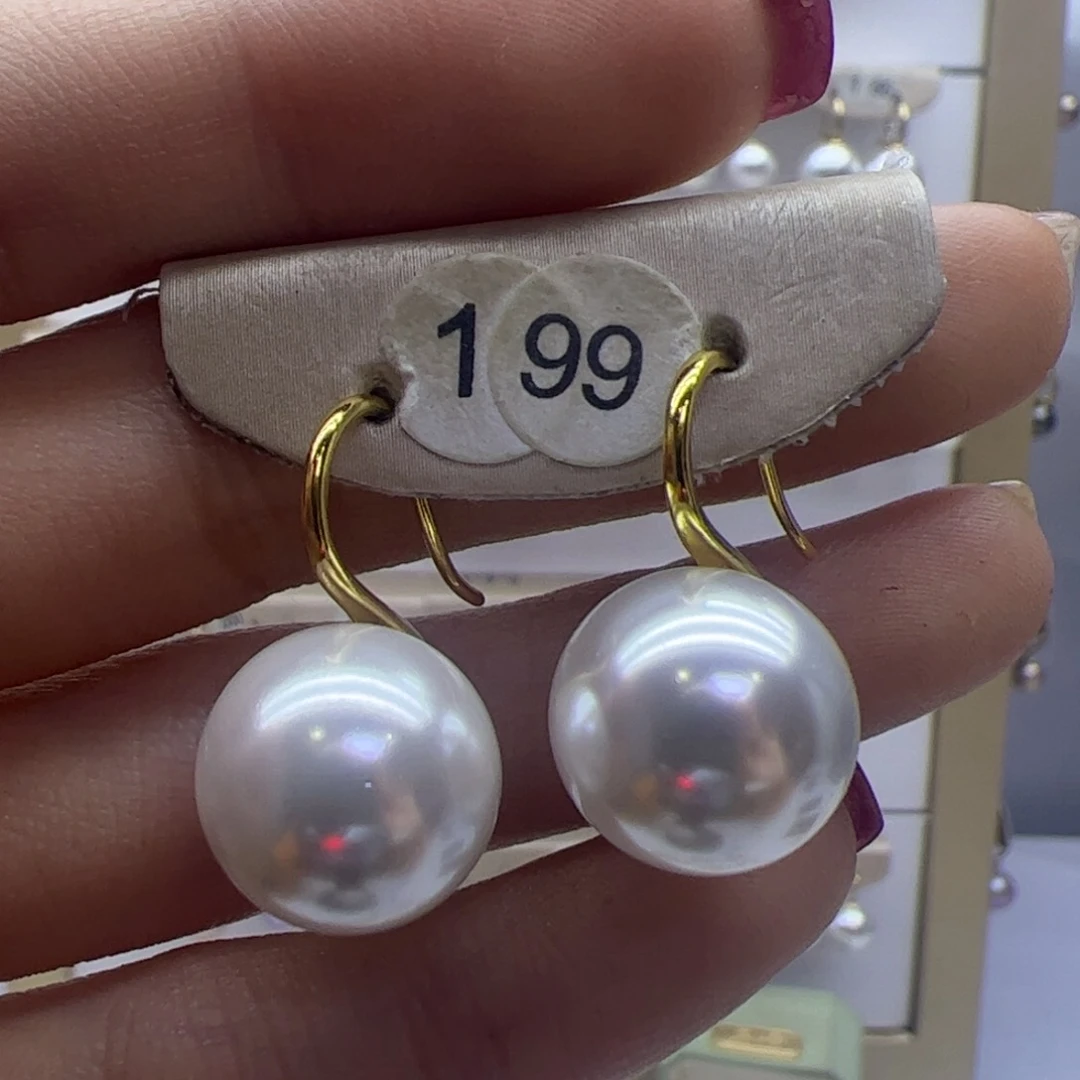 淡水珍珠耳饰18K金镶嵌