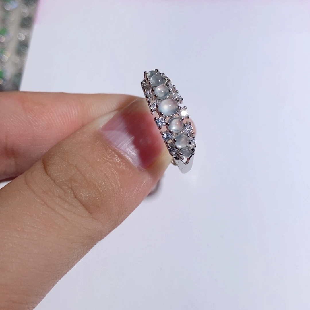 翡翠戒指银S925镶嵌k jj ki