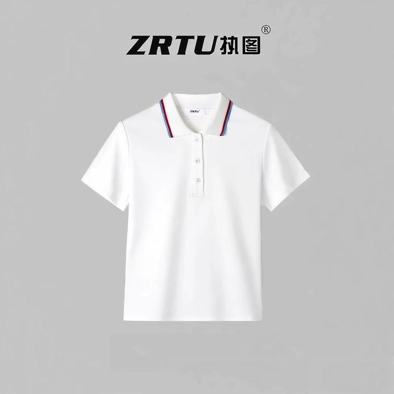 美式复古翻领polo短袖t恤女夏季设计感老钱风户外运动修身上衣