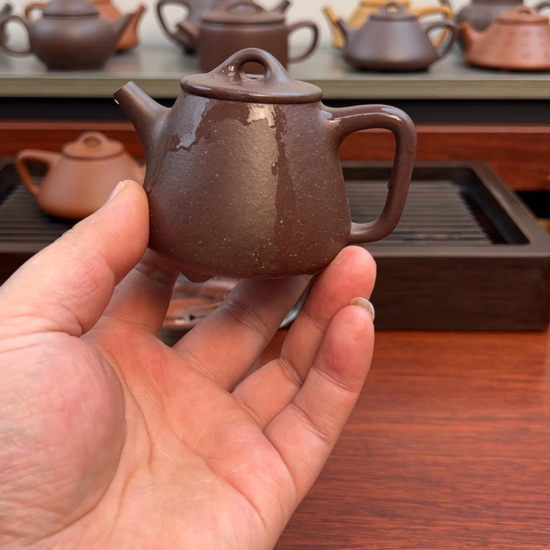 紫砂茶壶石瓢：110cc 天青紫泥